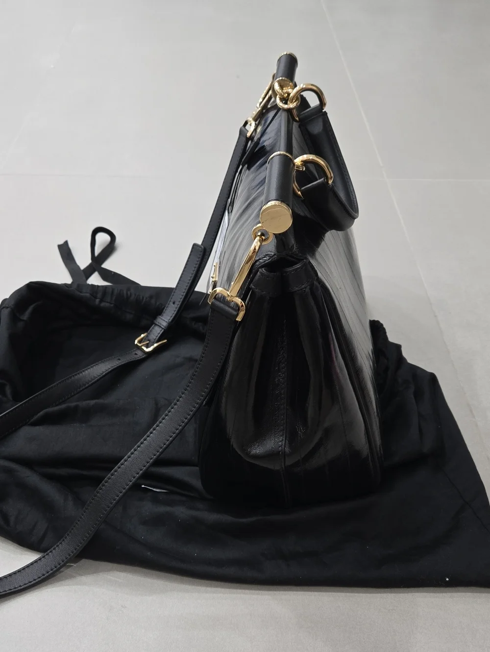 NWT! Dolce & Gabbana Miss Sicily Bag In Black Eel Leather & Leopard Interior-